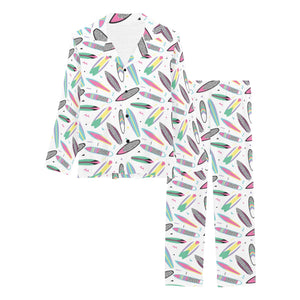 Surfboard Pattern Print Design 04 Women's Long Pajama Set