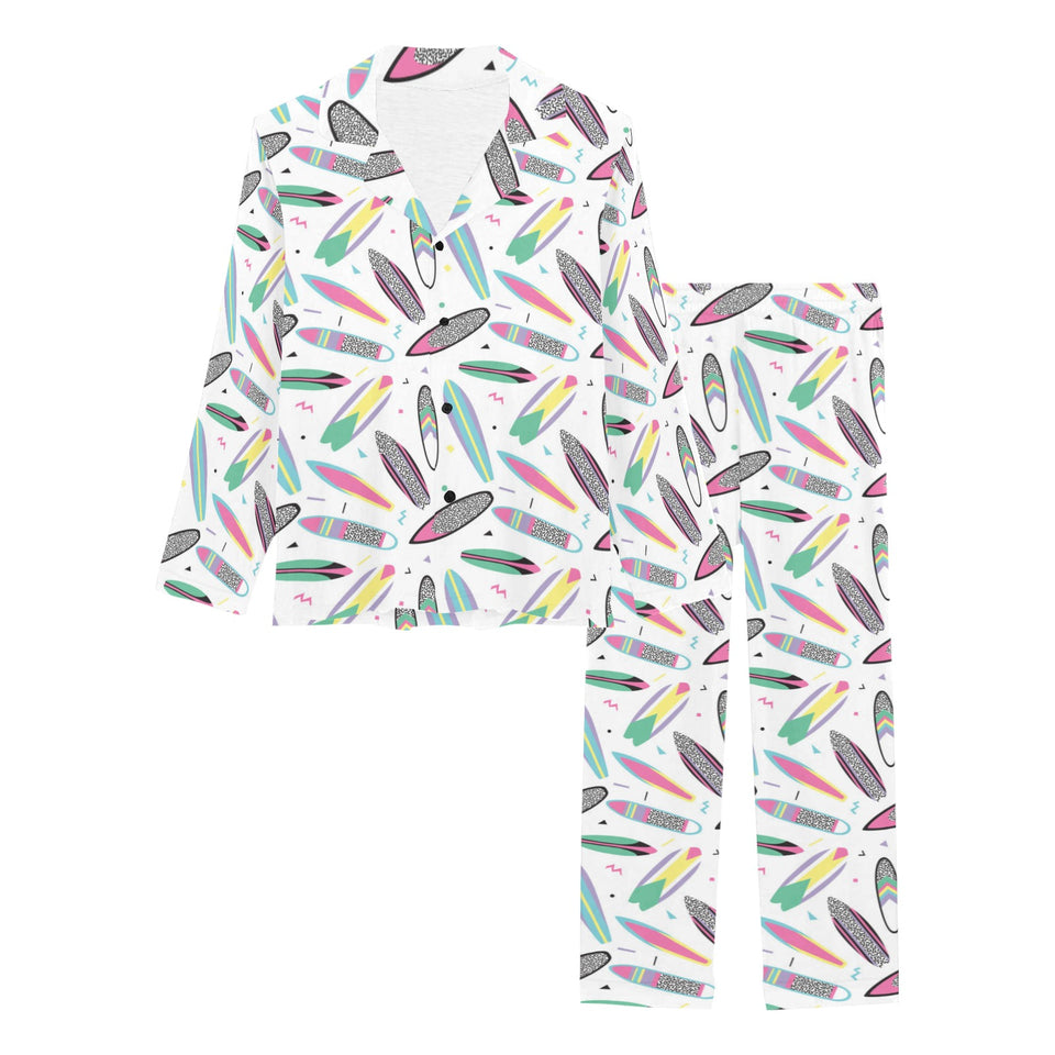 Surfboard Pattern Print Design 04 Women's Long Pajama Set