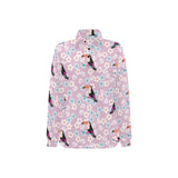 Beautiful toucan flower leaves Women's Long Sleeve Polo Shirt