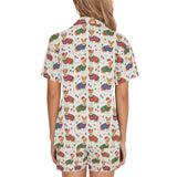Corgi Christmas Pattern Women's V-Neck Short Pajama Set