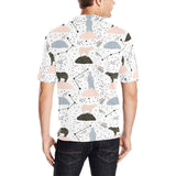 Polar bears star poka dot pattern Men's All Over Print Polo Shirt