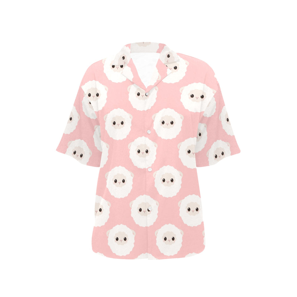Cute sheep pattern Women's All Over Print Hawaiian Shirt