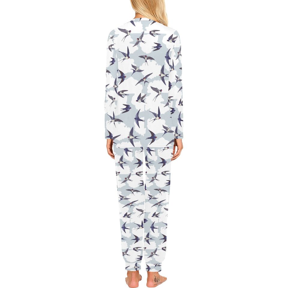 Swallow Pattern Print Design 05 Women's All Over Print Pajama Set