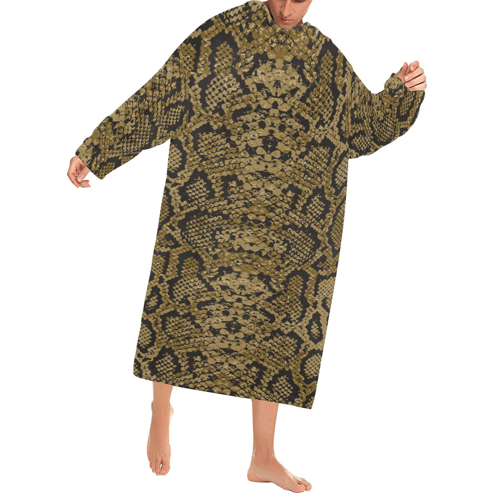 Snake skin pattern Blanket Robe with Sleeves