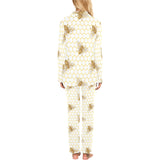 Bee honeycomb seamless design pattern Women's Long Pajama Set