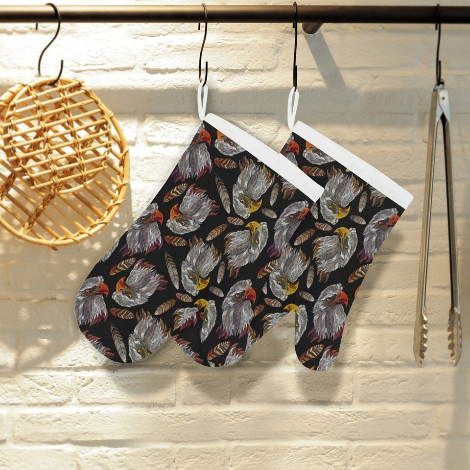 Eagle Pattern Print Design 05 Heat Resistant Oven Mitts