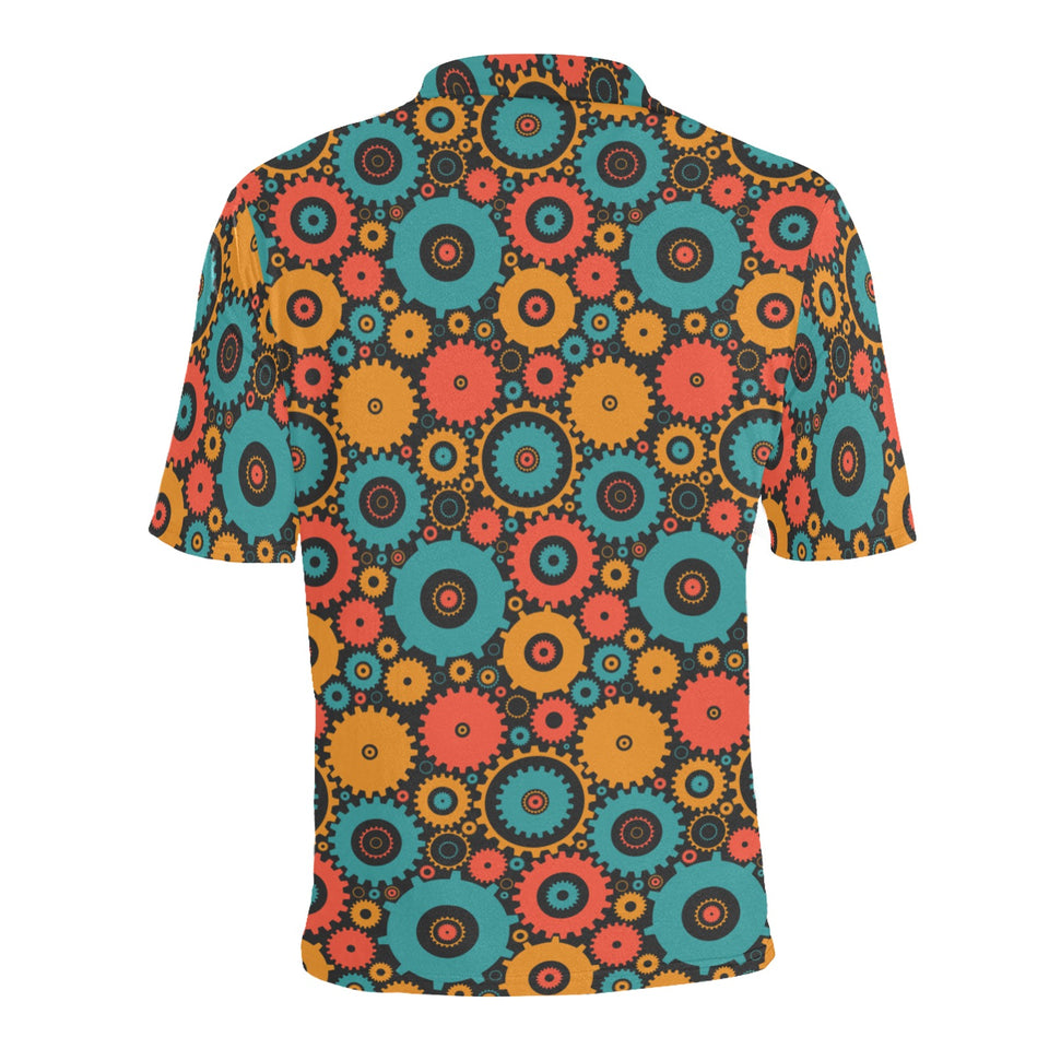 Gear Pattern Print Design 01 Men's All Over Print Polo Shirt