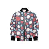 dragon fruits dark blue background Kids' Boys' Girls' Bomber Jacket