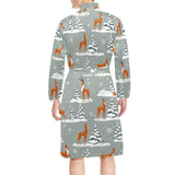 Beautiful deers Winter Christmas Men's Long Sleeve Belted Night Robe