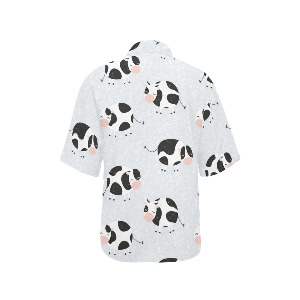 Cute cows pattern Women's All Over Print Hawaiian Shirt