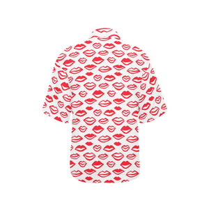 Lips Pattern Print Design 05 Women's All Over Print Hawaiian Shirt