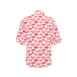 Lips Pattern Print Design 05 Women's All Over Print Hawaiian Shirt