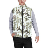 Monkey sloth lemur palm trees pattern Men's Padded Vest