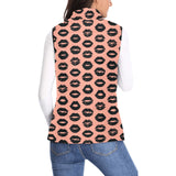 Lips Pattern Print Design 02 Women's Padded Vest