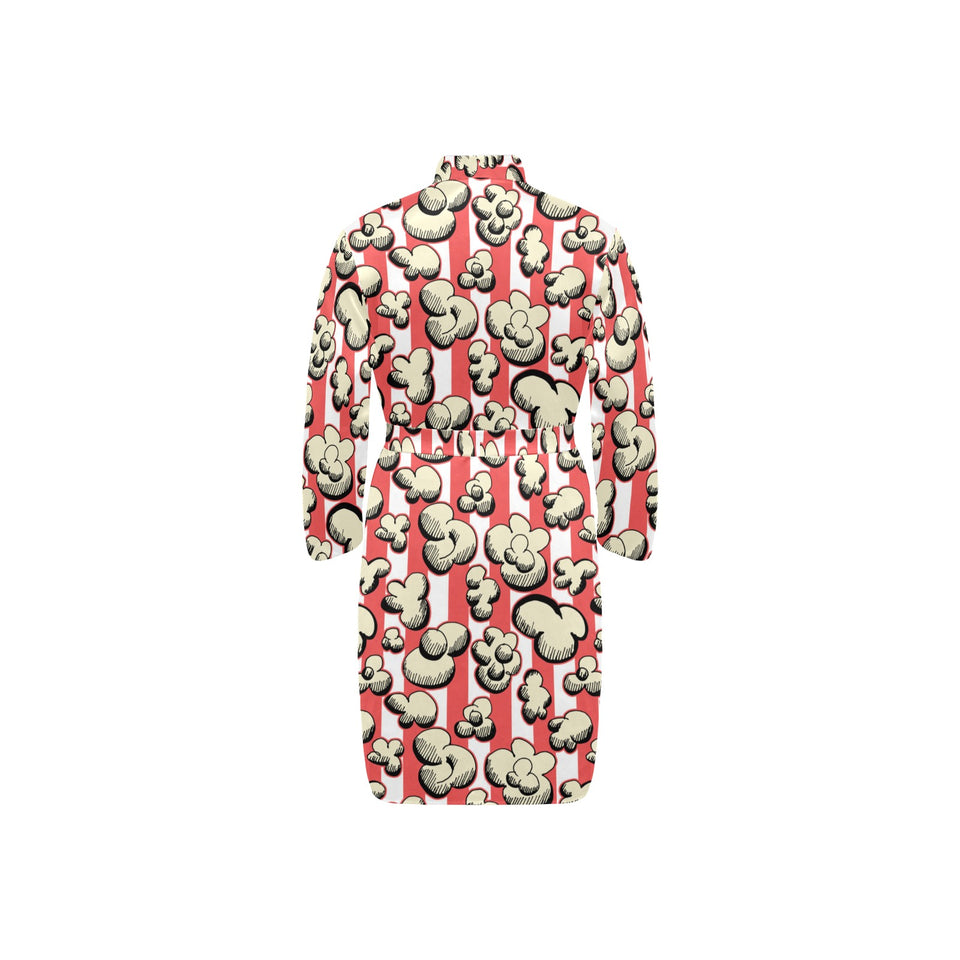 Popcorn Pattern Print Design 05 Men's Long Sleeve Belted Night Robe