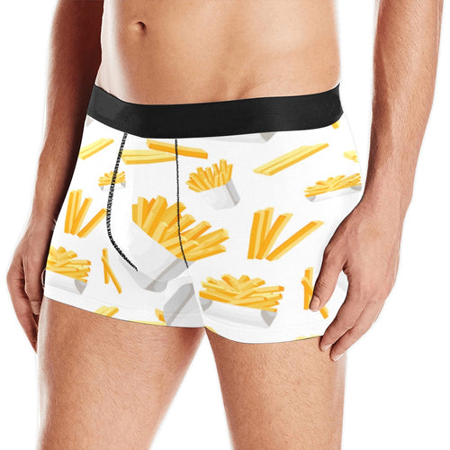French fries white paper box pattern Men's All Over Print Boxer Briefs Men's Underwear