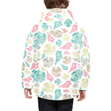 Colorful shell pattern Kids' Boys' Girls' Padded Hooded Jacket