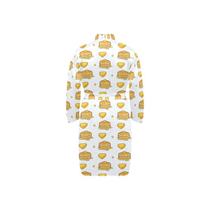 Pancake Pattern Print Design 03 Men's Long Sleeve Belted Night Robe