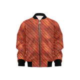 Wood Printed Pattern Print Design 03 Kids' Boys' Girls' Bomber Jacket