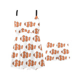 Clown Fish Pattern Print Design 05 Chest Sexy Pleated Two Piece Swim Dress