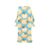 Bee honeycomb pattern Blanket Robe with Sleeves