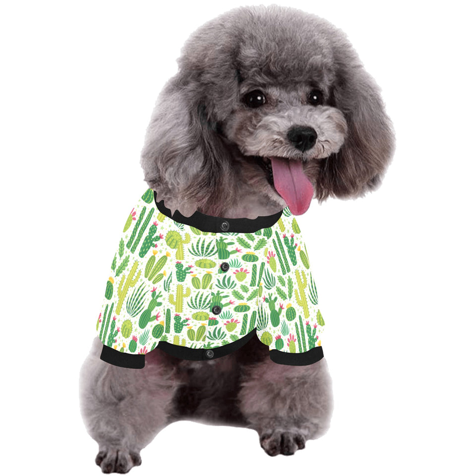 Cactus pattern copy All Over Print Pet Dog Round Neck Fuzzy Shirt