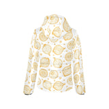 hand drawn onion pattern Women's Padded Hooded Jacket