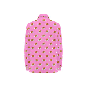 Pancake Pattern Print Design 04 Women's Long Sleeve Polo Shirt