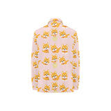 Cute shiba inu dog pattern Women's Long Sleeve Polo Shirt