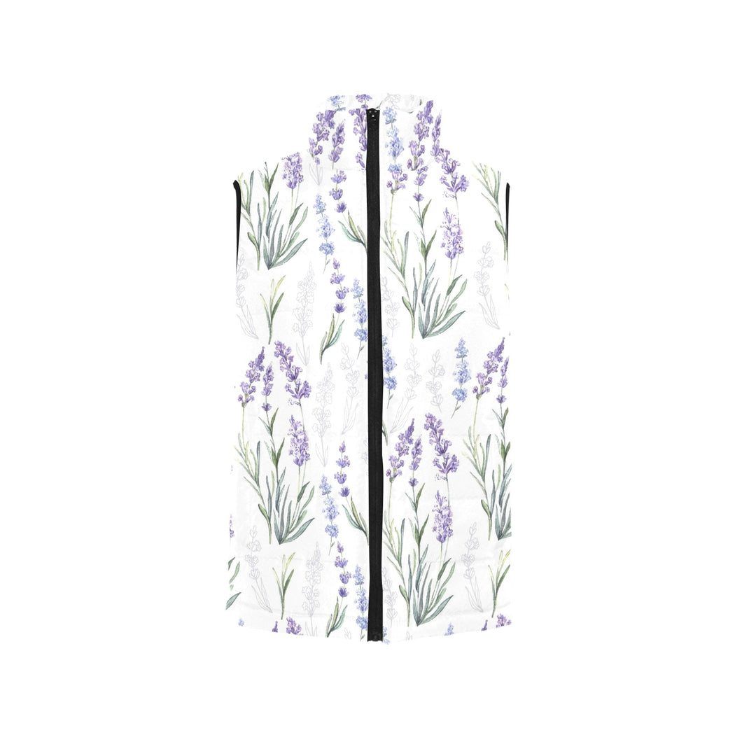 Hand painting Watercolor Lavender Men's Padded Vest