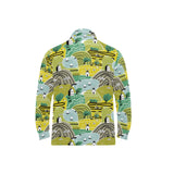 Hand drawn windmill pattern Men's Long Sleeve Polo Shirt