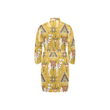 Camels ethnic motif pattern Men's Long Sleeve Belted Night Robe