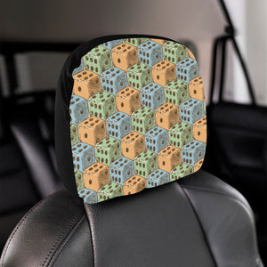 Dice Pattern Print Design 05 Car Headrest Cover