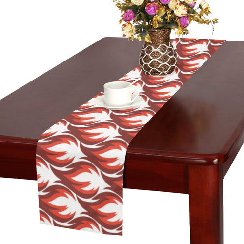 Fire flame symbol design pattern Table Runner