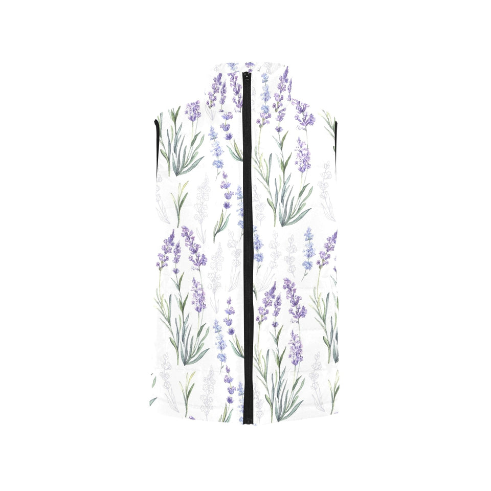 Hand painting Watercolor Lavender Women's Padded Vest