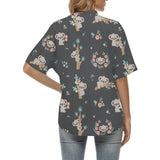 Cute koala pattern Women's All Over Print Hawaiian Shirt
