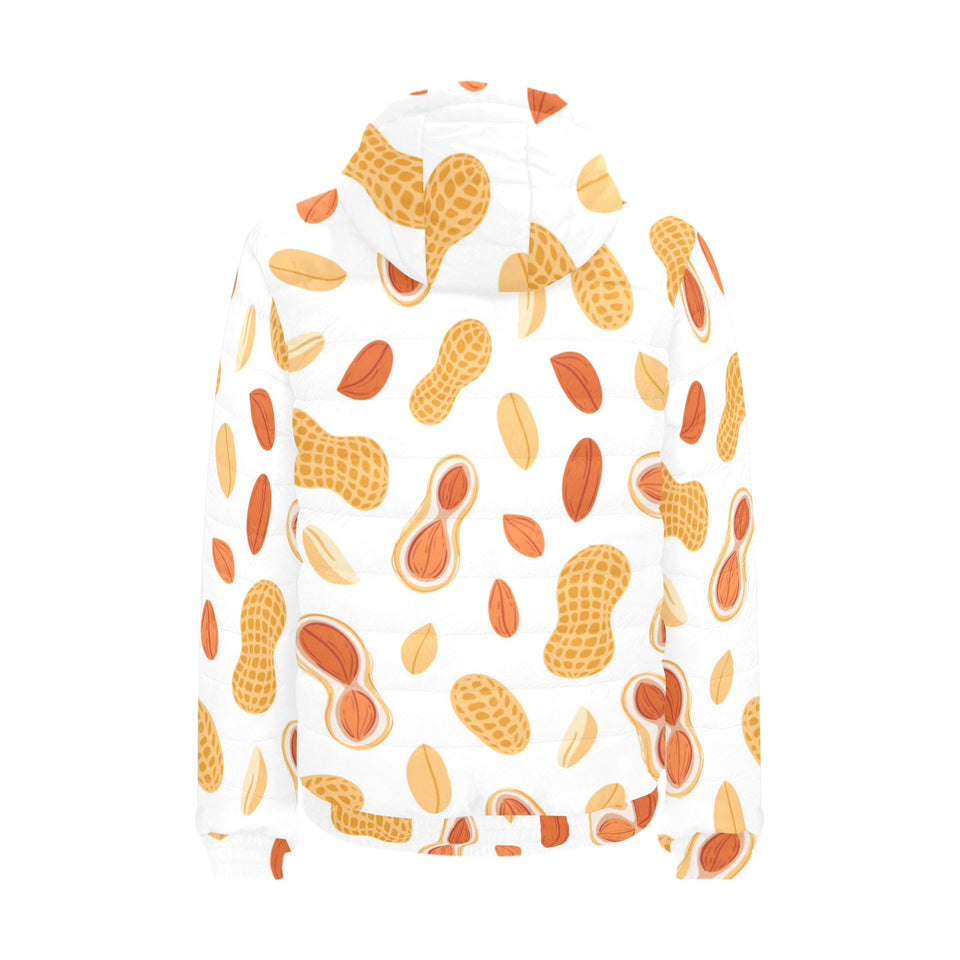 peanuts pattern Men's Padded Hooded Jacket