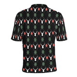 Deer Christmas new year pattern argyle Men's All Over Print Polo Shirt