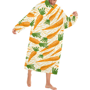 Carrot Pattern Print Design 01 Blanket Robe with Sleeves