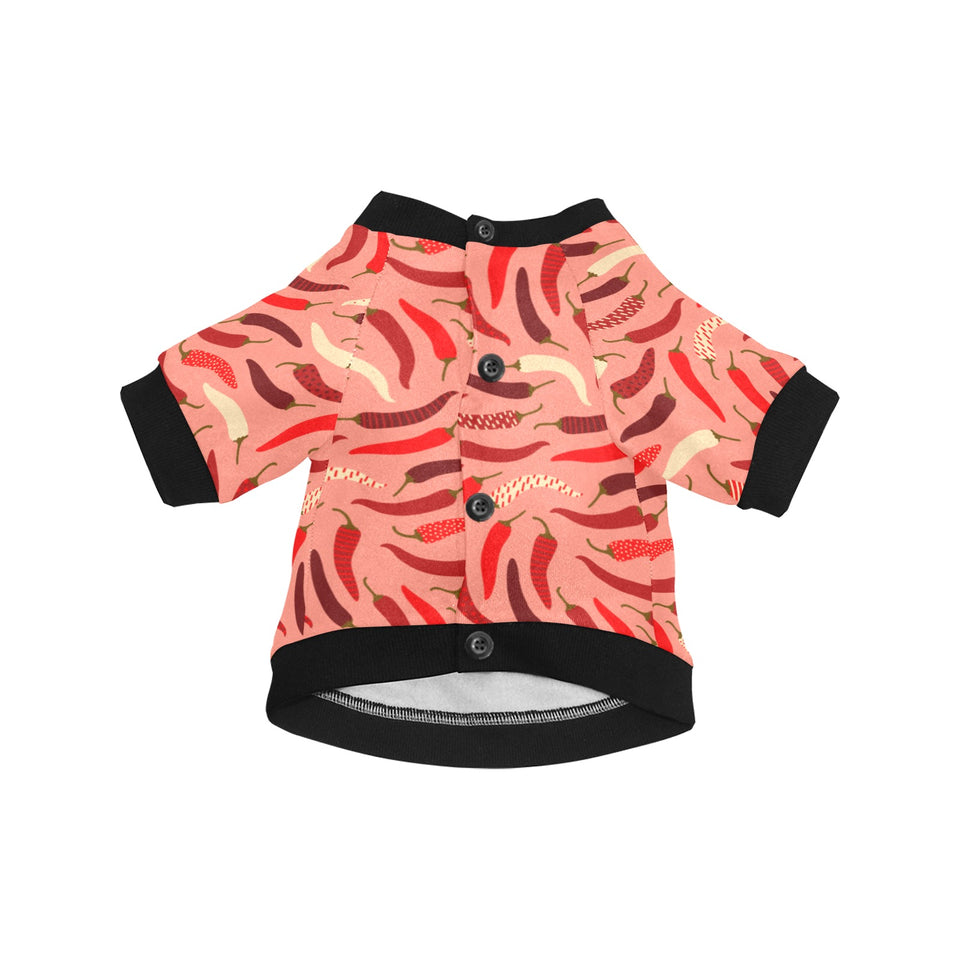 Beautiful Chili peppers pattern All Over Print Pet Dog Round Neck Fuzzy Shirt