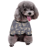 Gold ginkgo leaves All Over Print Pet Dog Round Neck Fuzzy Shirt
