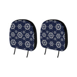 nautical steering wheel design pattern Car Headrest Cover