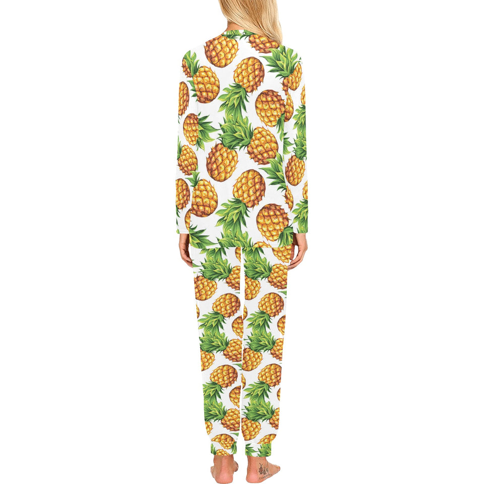 Pineapples design pattern Women's All Over Print Pajama Set