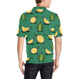 Durian pattern green background Men's All Over Print Polo Shirt