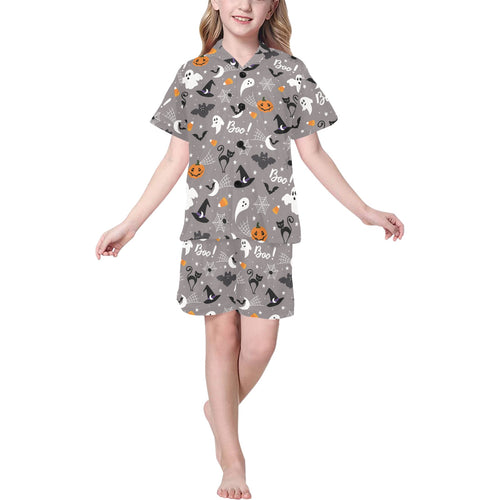 Halloween design pattern Kids' Boys' Girls' V-Neck Short Pajama Set