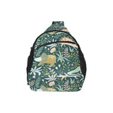 dinosaurs tropical leaves flower pattern All Over Print Chest Bag