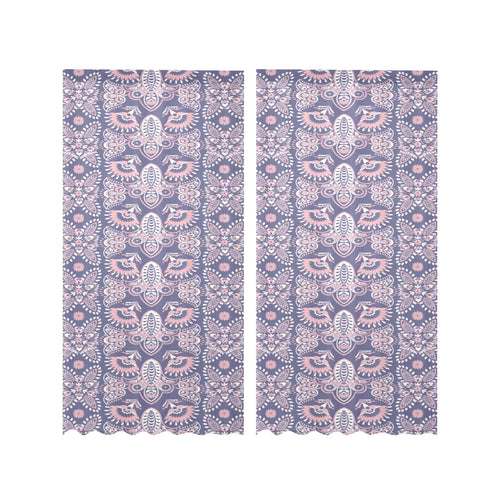 Indian Batik Style pattern Gauze Curtain
