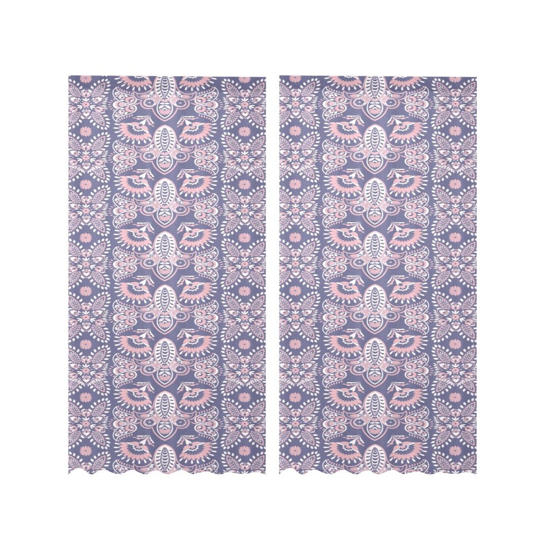 Indian Batik Style pattern Gauze Curtain