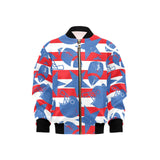 American football ball star stripes pattern Kids' Boys' Girls' Bomber Jacket