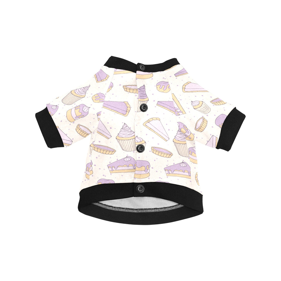 Cakes pies tarts muffins and eclairs purple bluebe All Over Print Pet Dog Round Neck Fuzzy Shirt